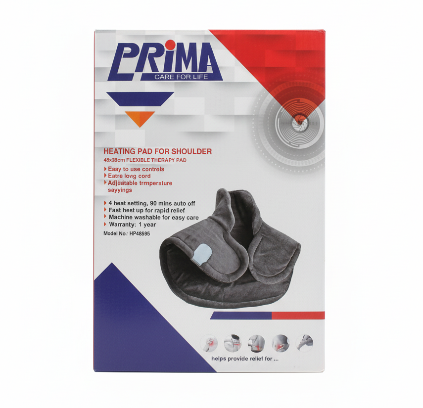 وسادة حرارية كهربائية للكتف والرقبة – بريما– لتخفيف الألم والاسترخاء